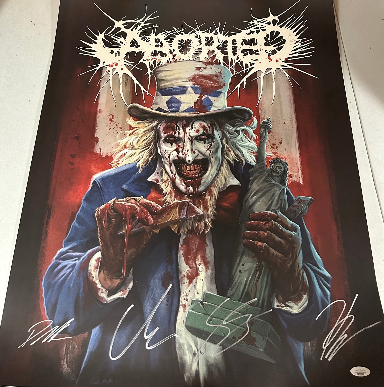 Aborted band signed autographed 2025 tour poster with jsa coa CD96109