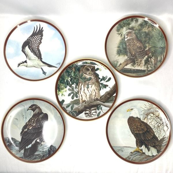 Vintage Hamilton Plate Set of 5, “Birds of Prey”