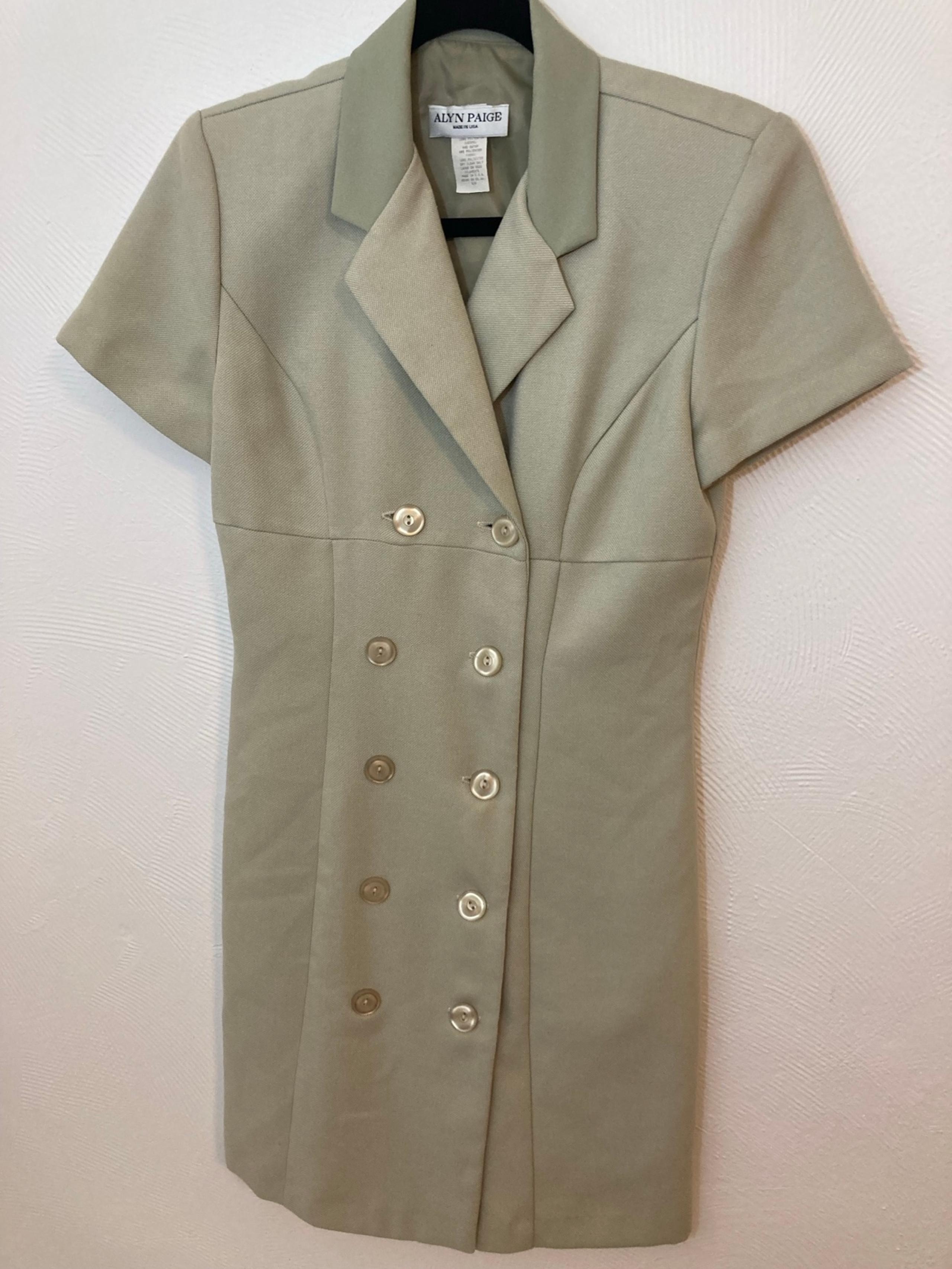 ALYN PAIGE 10 button wrap around military style dress