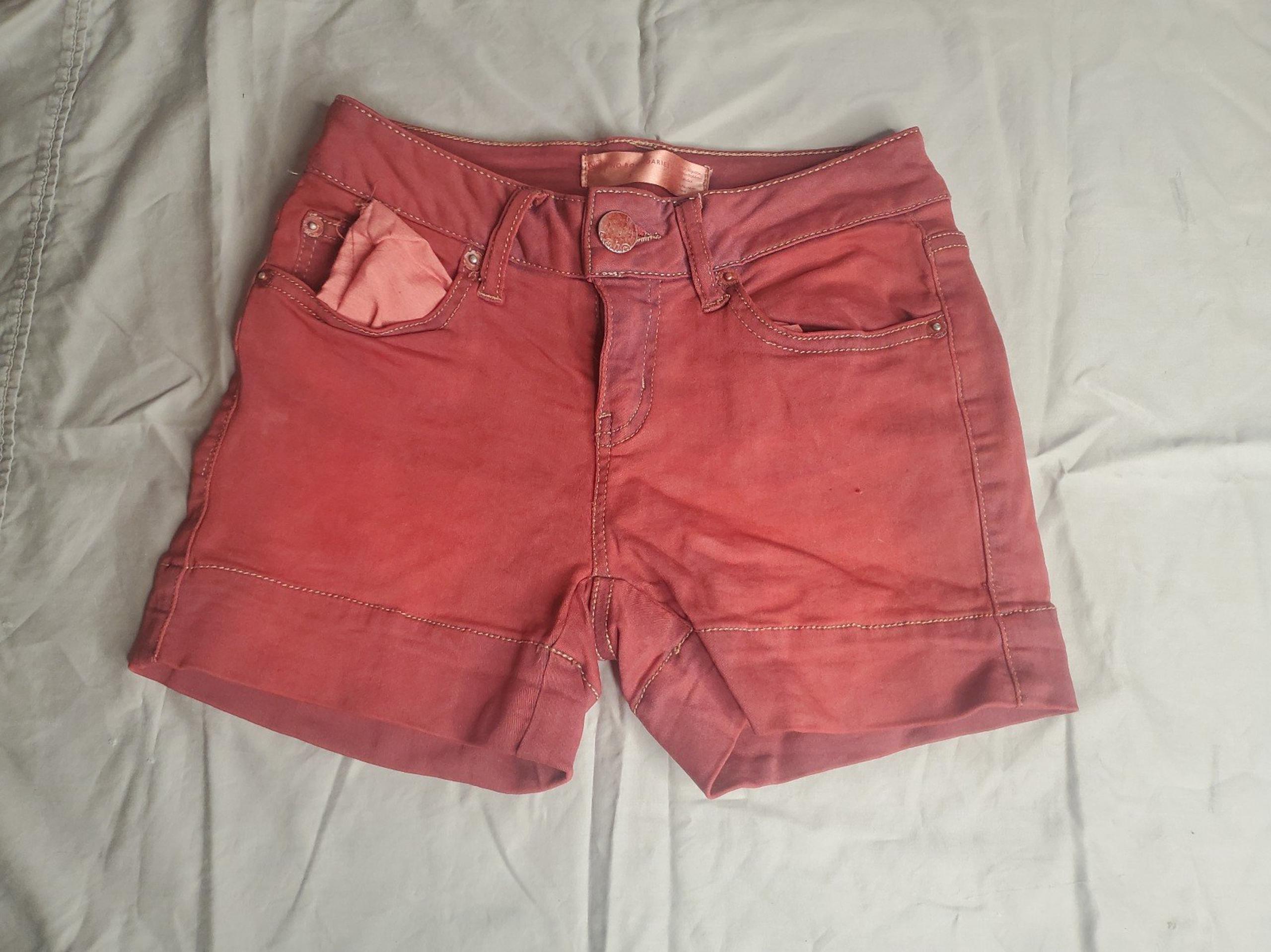 No Boundaries Red dyed Midrise shorts