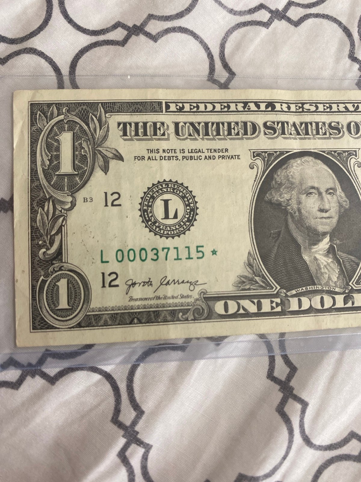 1 Dollar Bill Star Note
