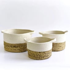 Handmade (White) Woven Basket | Home Storage | Home Decor Storage S, M, L