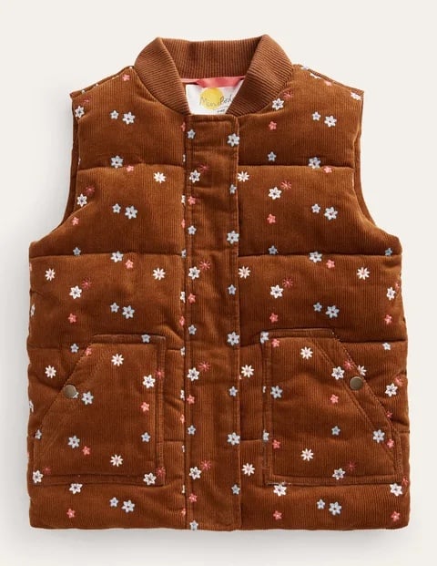 Mini Boden Embroidered Corduroy Vest