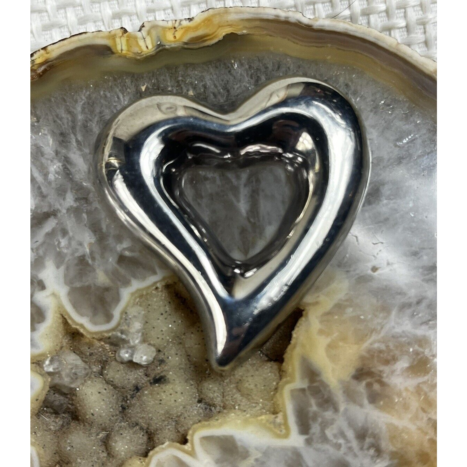 BRENDA SCHOENFELD Sterling Silver Heart Brooch Pin 1.7 x 1.5 - Vintage 12.4g