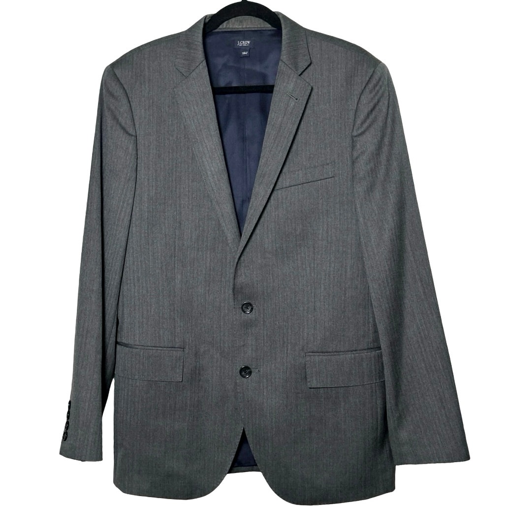 J Crew Men’s Ludlow Jacket Tollegno 1900 Italian Wool Charcoal Size 40 R