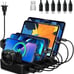 Charging Station for Multiple Devices, CREATIVE DESIGN 50W 6 Ports USB Charger