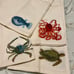 (8) Pottery Barn Sea Critter Cloth Napkins Playa Life Crab Turtle Fish Octopus