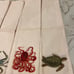 (8) Pottery Barn Sea Critter Cloth Napkins Playa Life Crab Turtle Fish Octopus