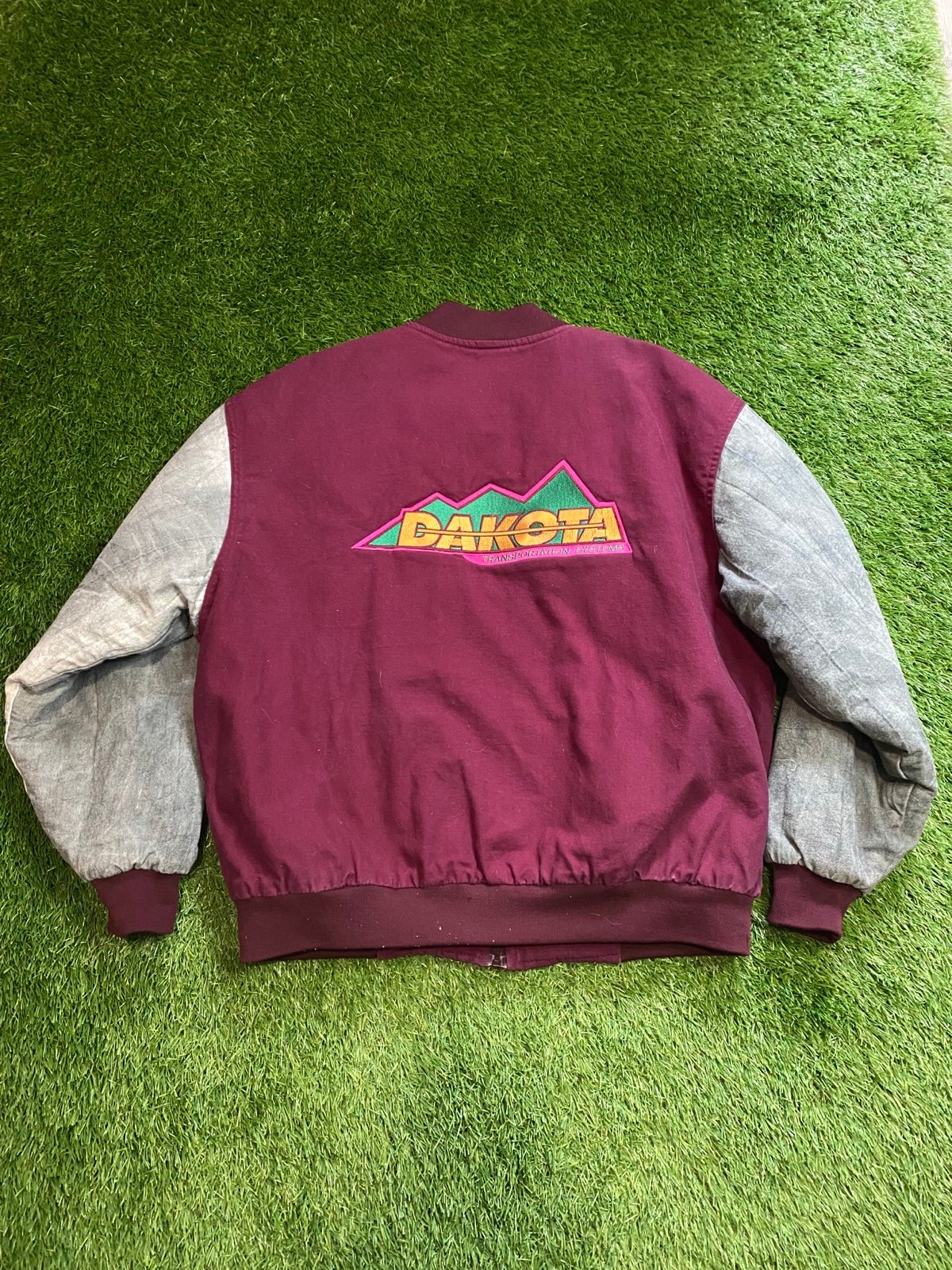 Vintage Dakota Transportation Systems Bomber Jacket Size XL Made In USA