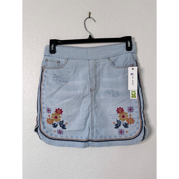 Tribal Jeans Light Blue Denim Pull- On Stretch Skirt Skort Size 4 NWT