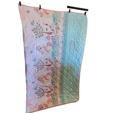 My Little Pony Twin-Size Vintage 1990's Reversible Quilted Blanket Pastel Pink &