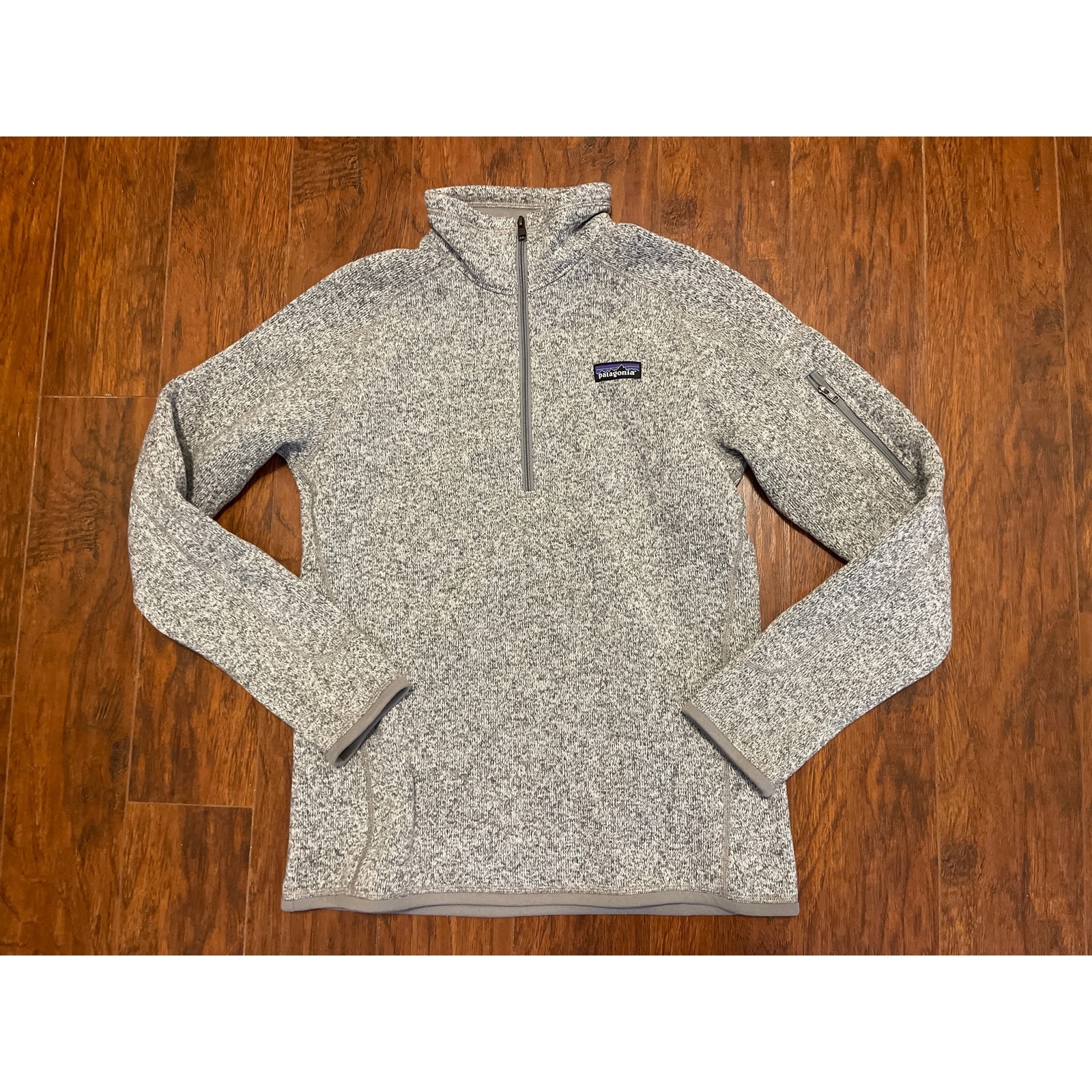 Patagonia Better Sweater Gray Birch White 1/4 Zip Fleece Pullover Women’s M