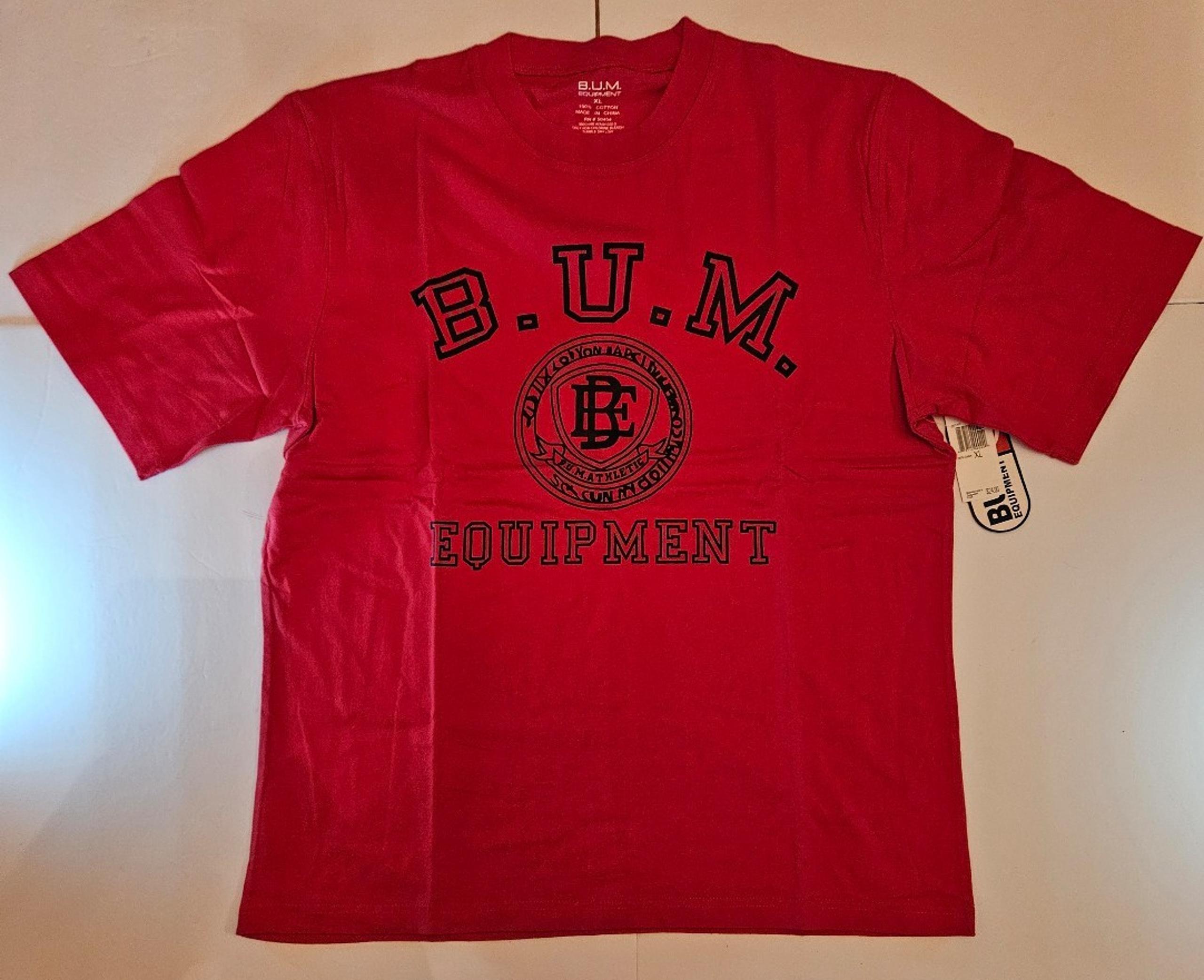 B.U.M. Equipment Red T-Shirt Size XL Men's Brand New Sealed With Tags