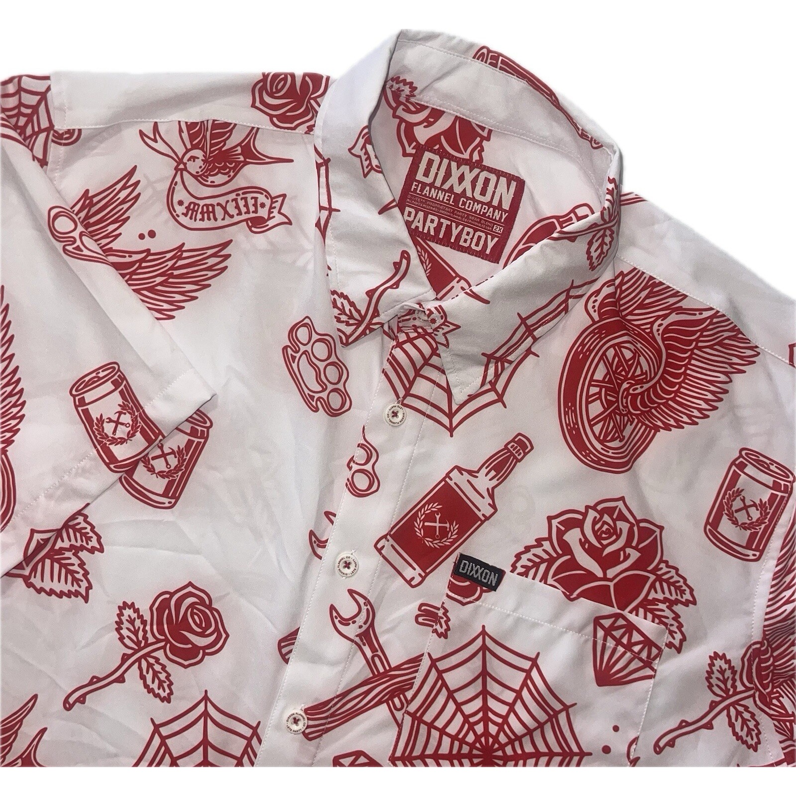 *DIXXON Flannel Co PARTYBOY Party Shirt Stretch Men Size 2X- BOX M