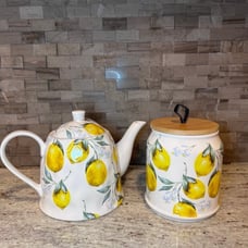 Teapot and Canister Lemon Set From Garce Teaware