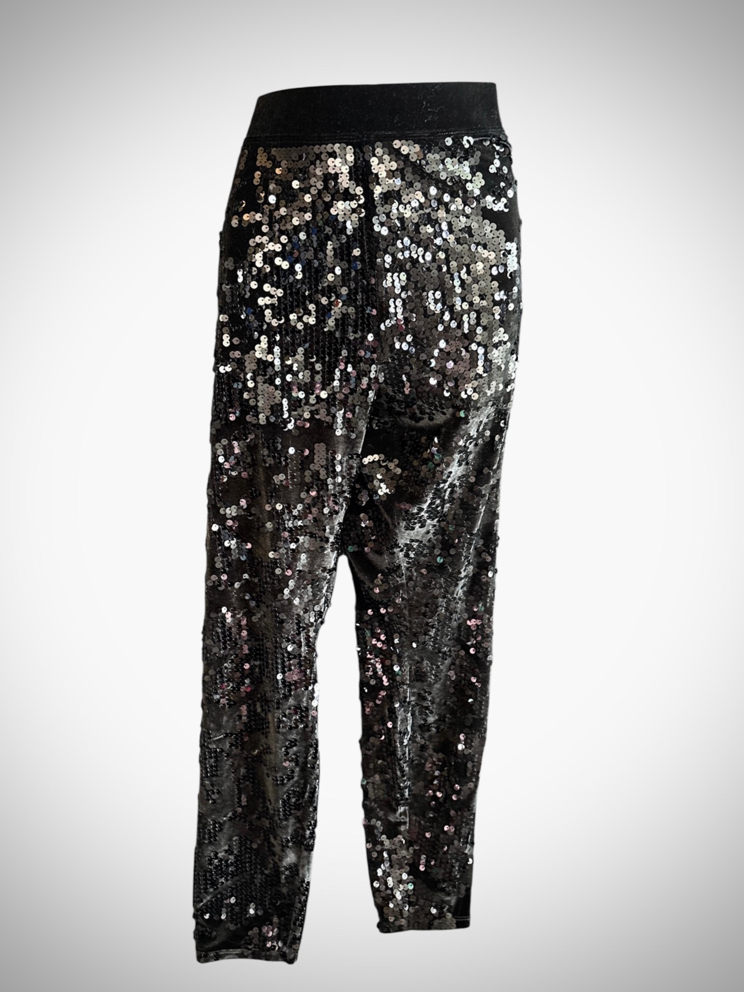 Women’s~EXPRESS~Black Sequin High Rise Leggings~Stretchy~ SIZE LARGE~EUC~SKU034