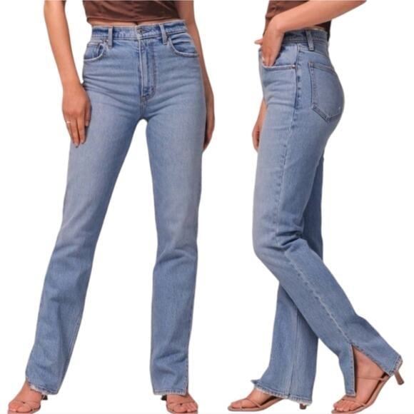 Abercrombie and fitch Vintage Flare High Rise Light Wash Jeans Plus Size 34 18