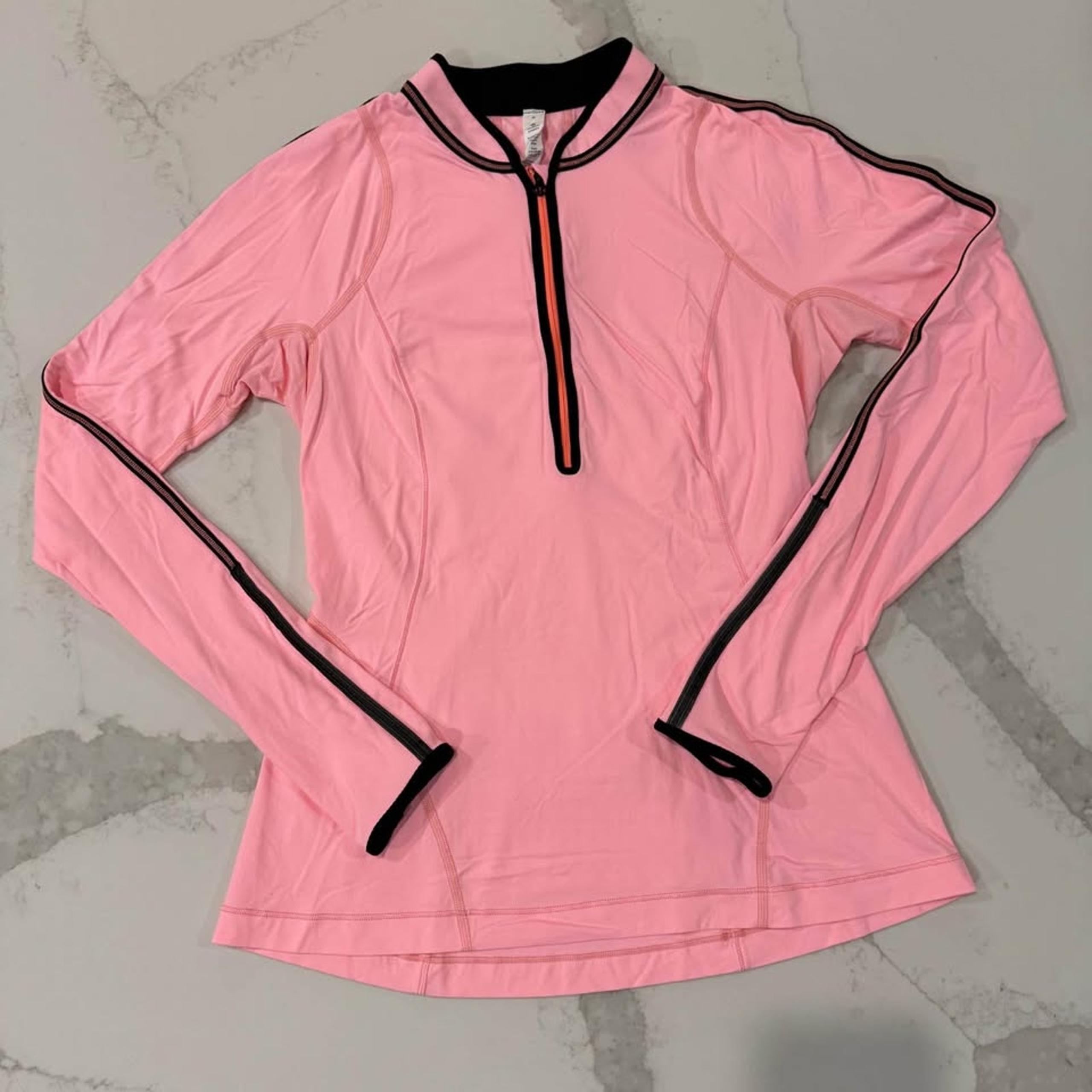 Lululemon Run Rise Shine Long Sleeve Half Zip Pull Over Jacket Coral Women's 8