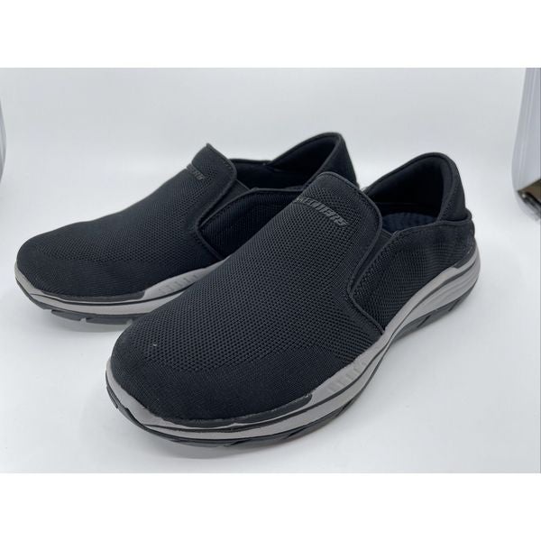 Skechers Black Air Cooled Goga Mat mesh shoes slip on Men's US 8.5 204365