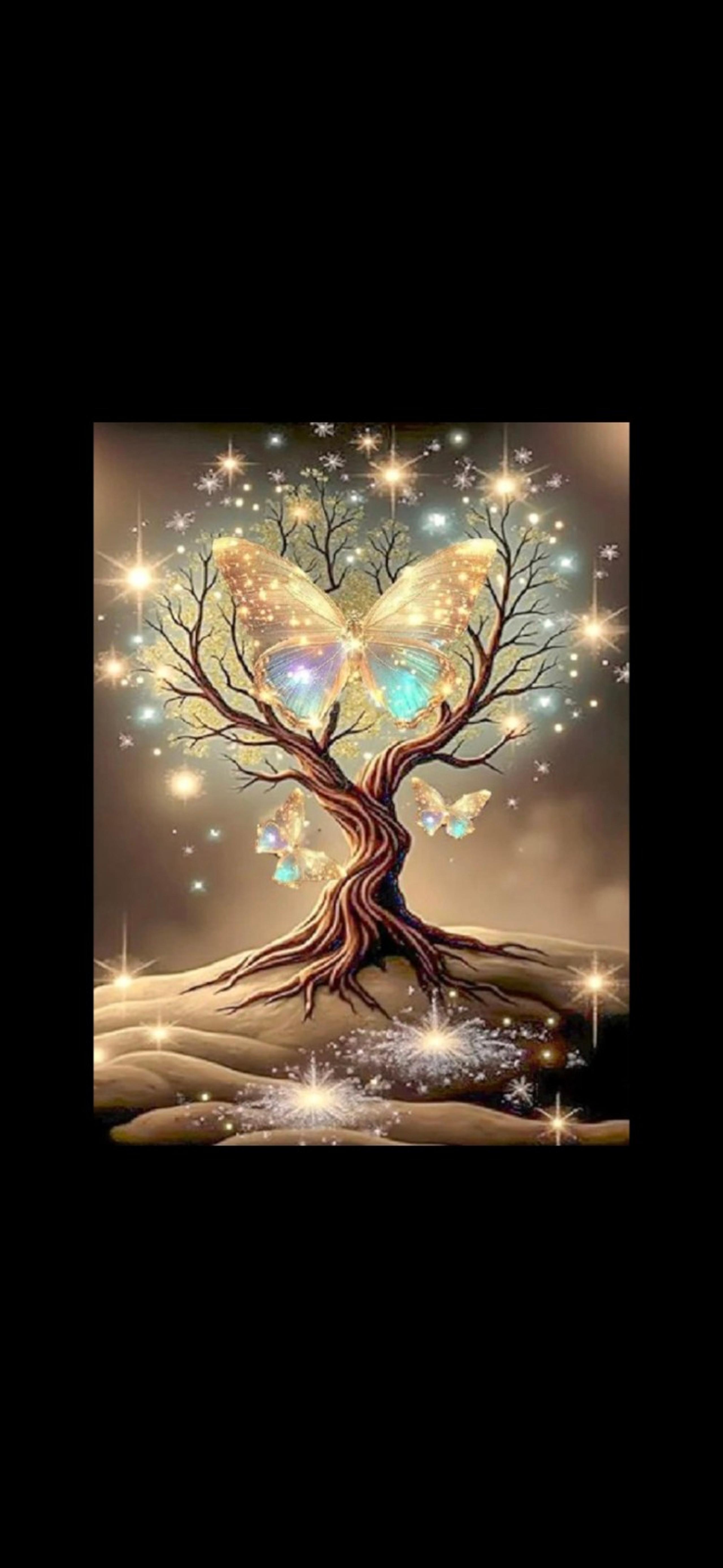 Sparling Tree Of Life Iridescent Butterflies 5D Diamond Painting Kit New