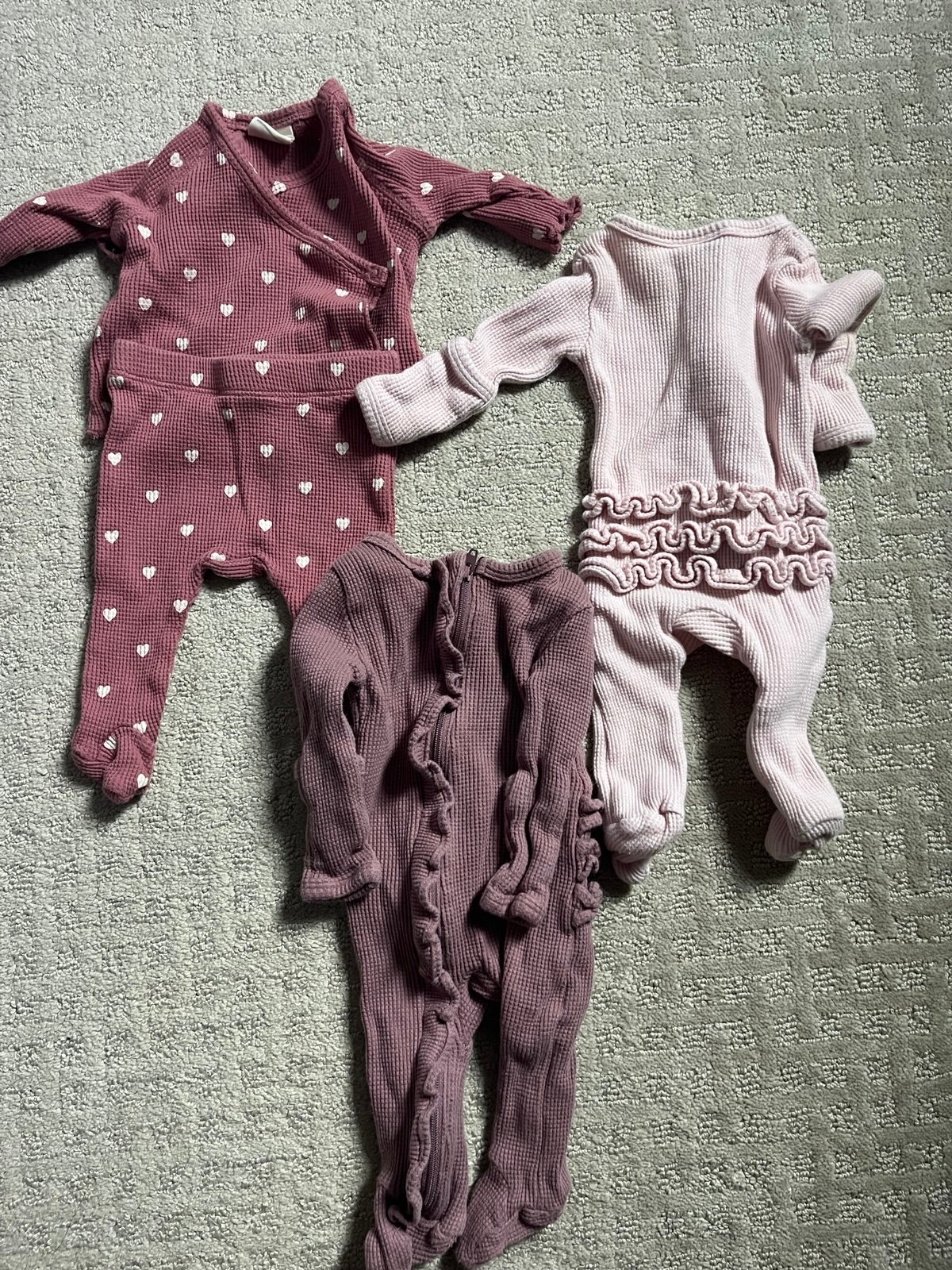 spearmint love baby footies x 3