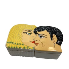 Vintage Cleoptra and Mark Anthony Trinket Boxes! Jpn 1978