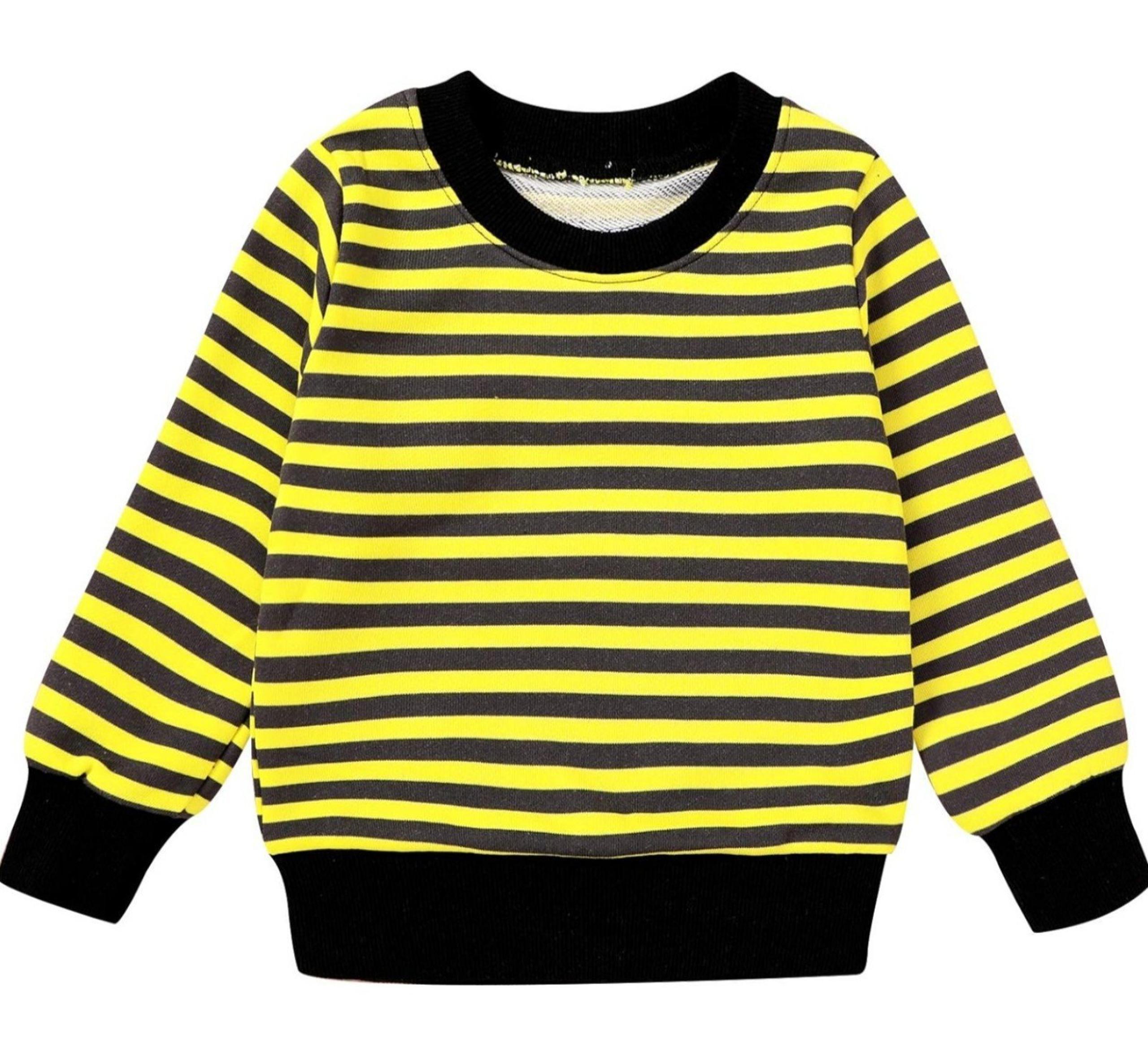 YOUNGER TREE Kids Pullover Crewneck Sweatshirt Striped Long Sleeve 2-3 Years