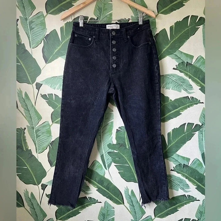 Abercrombie and Fitch Curve Love High Rise Black Skinny Jeans 28/6