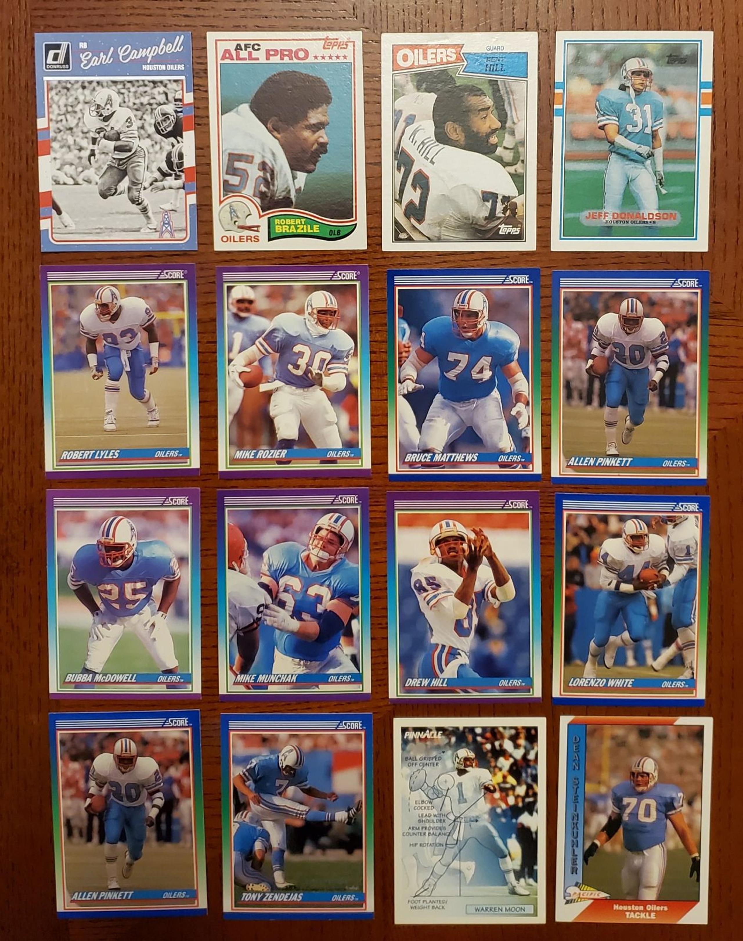 Houston Oilers Football Card Lot