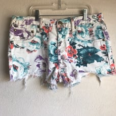 Free People Floral Cutoff Shorts