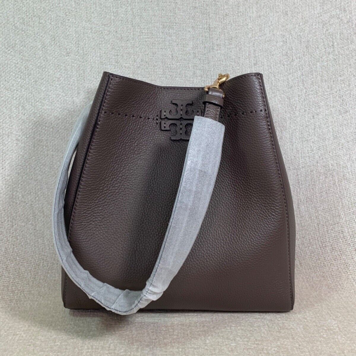 NEW Tory Burch Silver Maple McGraw Bucket Tote 448