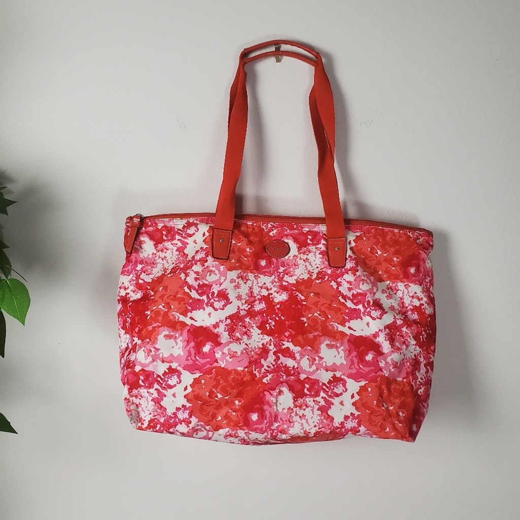 Coach F31441 Nylon Get Away Floral Print Large Packable Tote Shoulder Bag