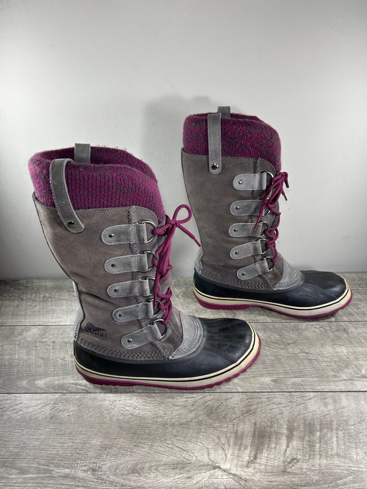 Sorel NL2084 Joan of Arctic Knit Leather Waterproof Womens Snow Winter Boots 9.5