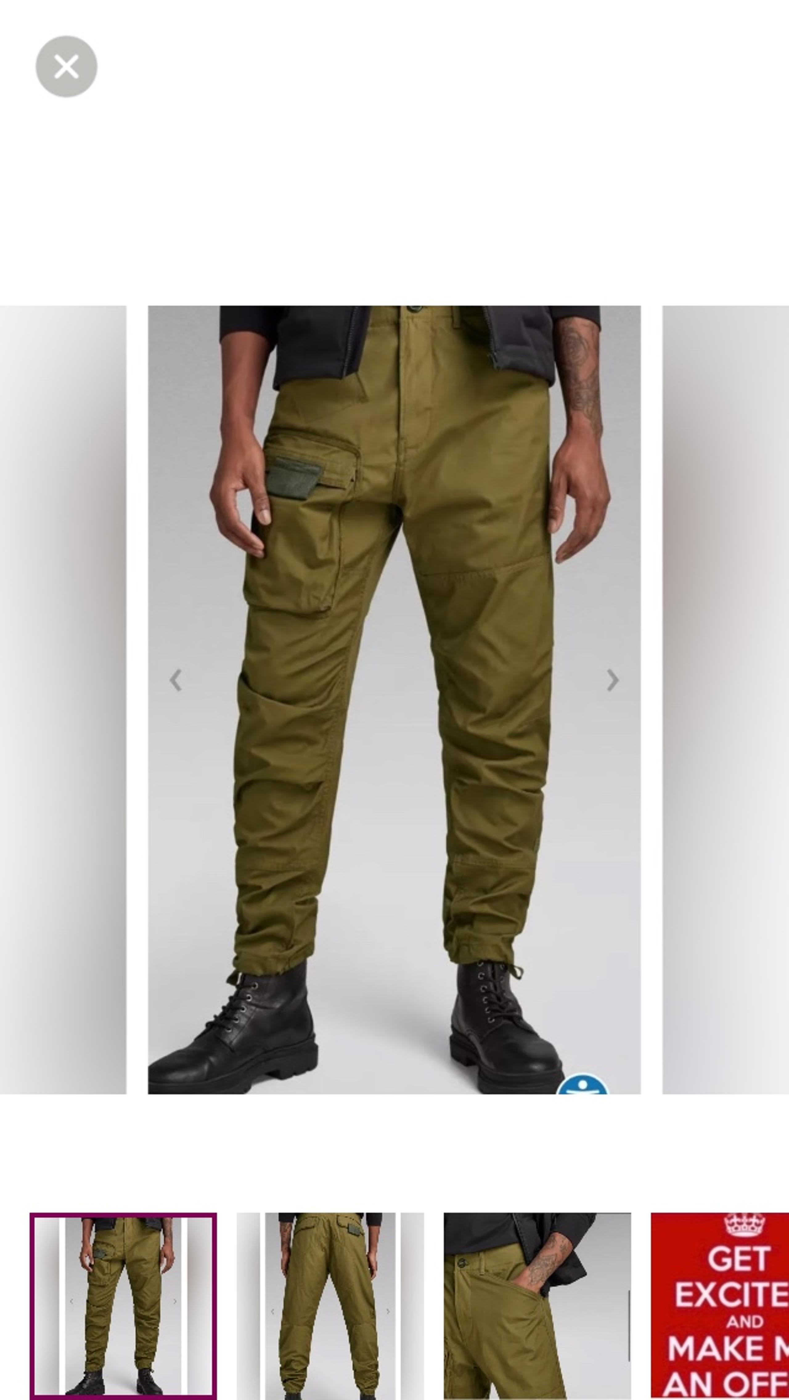 G-Star Raw Men's Regular Tapered Cargo Pants Dark Olive Green 40x32