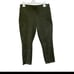 Suede olive green pants