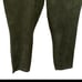 Suede olive green pants