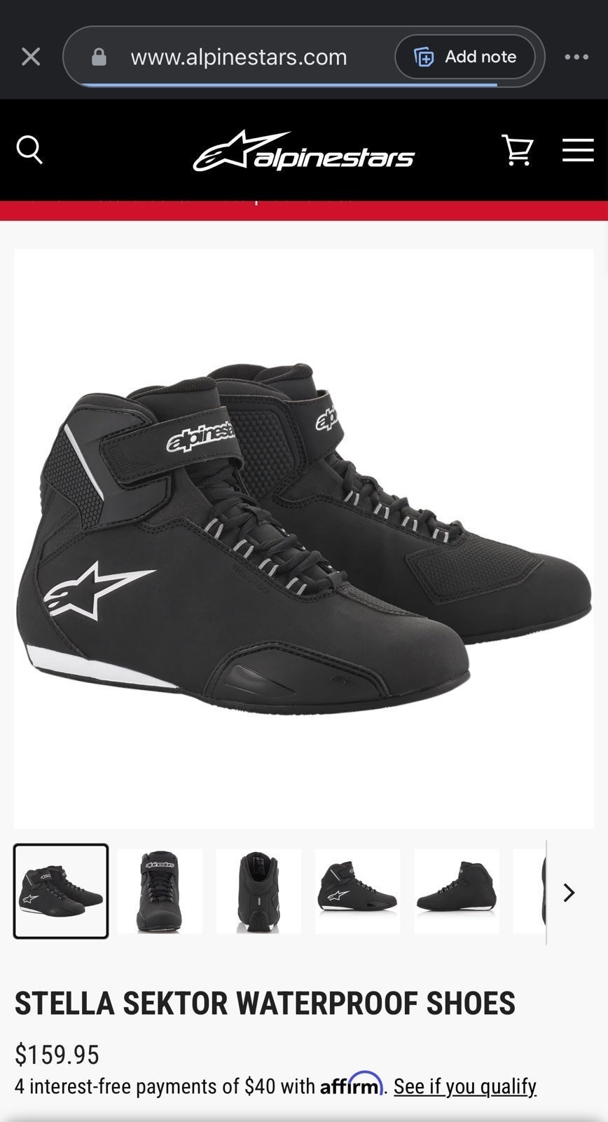 Alpinestars sektor waterproof store motorcycle shoes