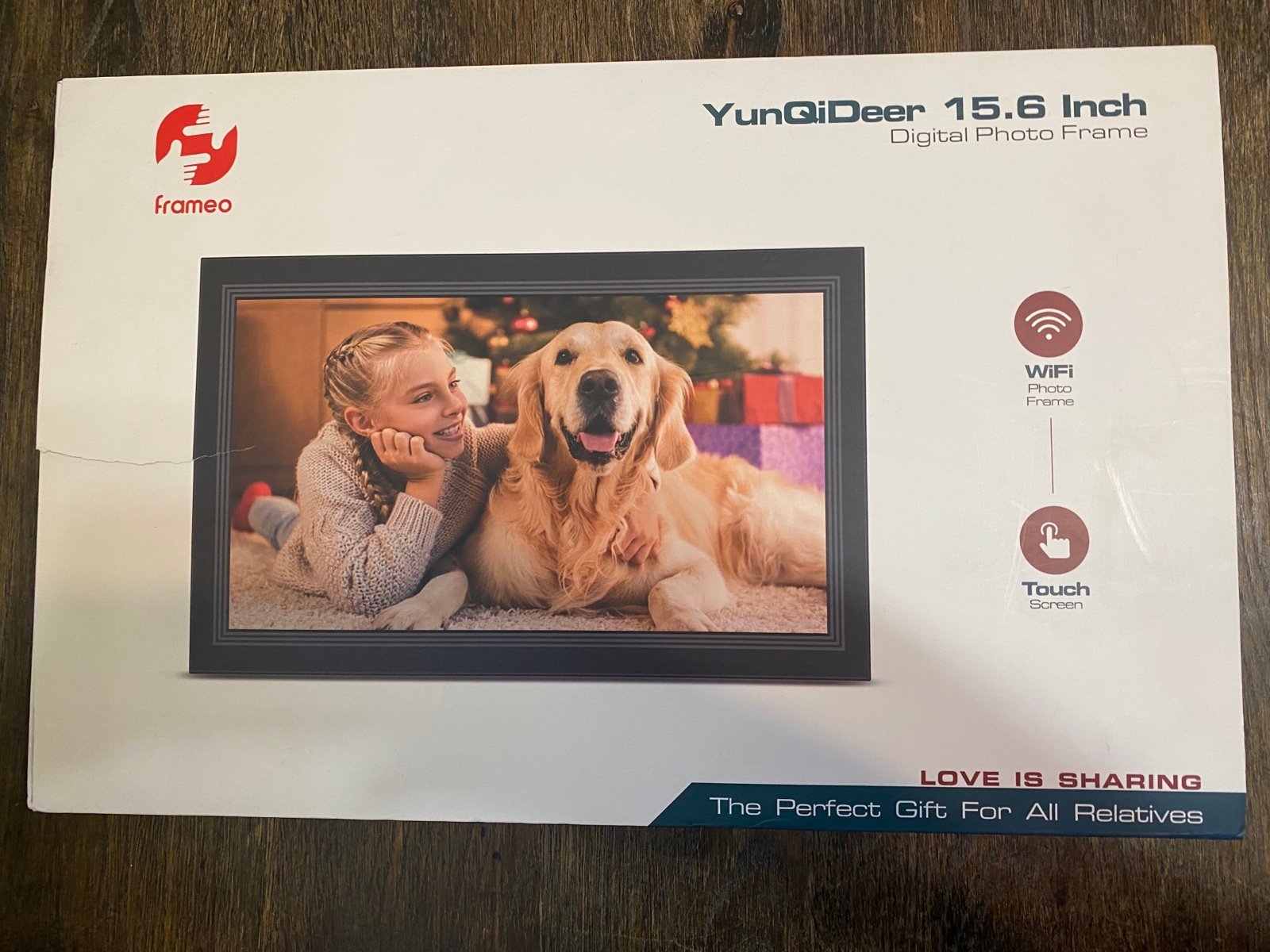 YunQiDeer Frameo Digital Photo Frame 15.6 WiFi High Definition IPS Touch Screen