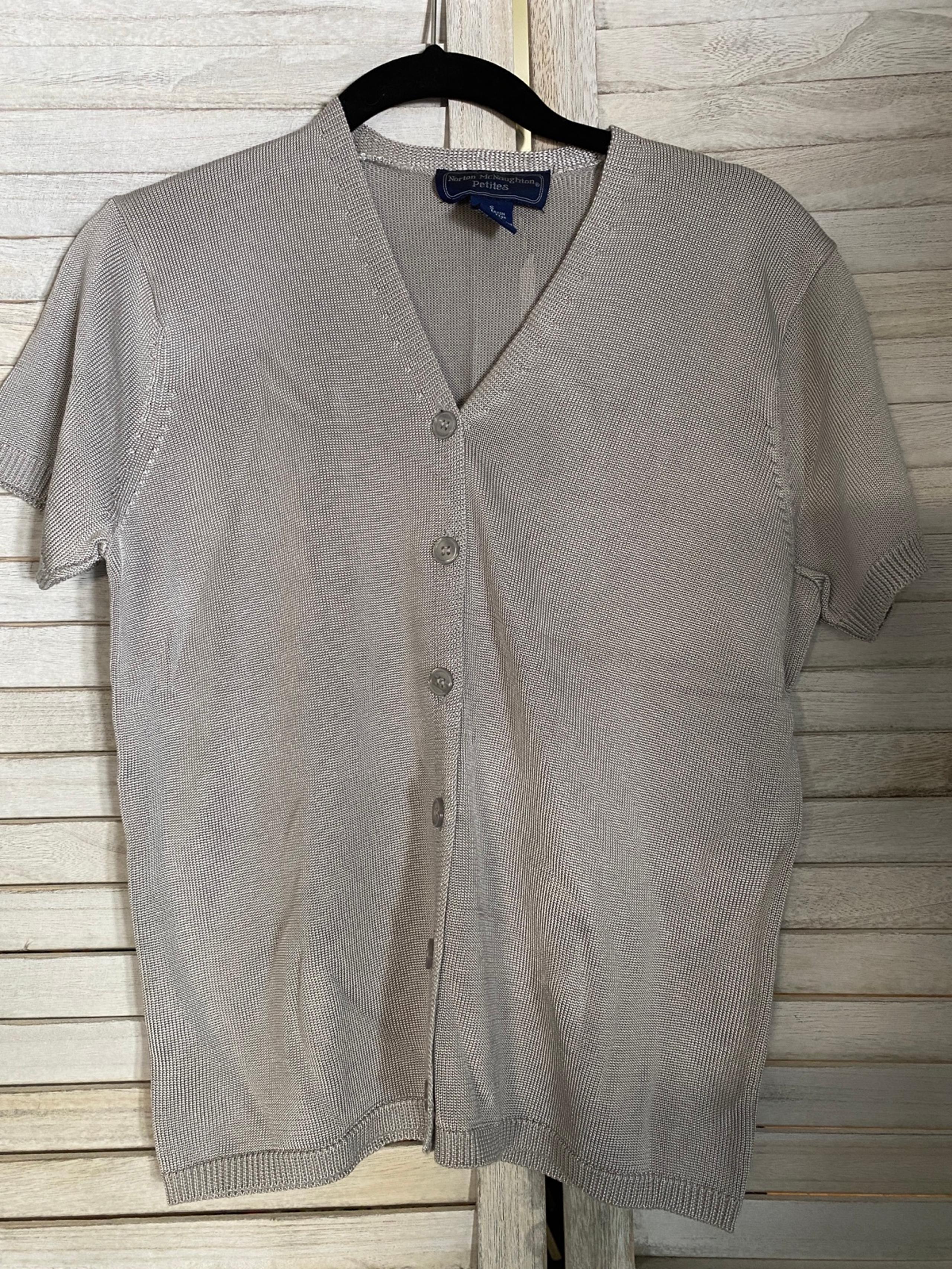 Women’s Norton McNaughton Short Sleeve Button Down Top - Grey - Size S