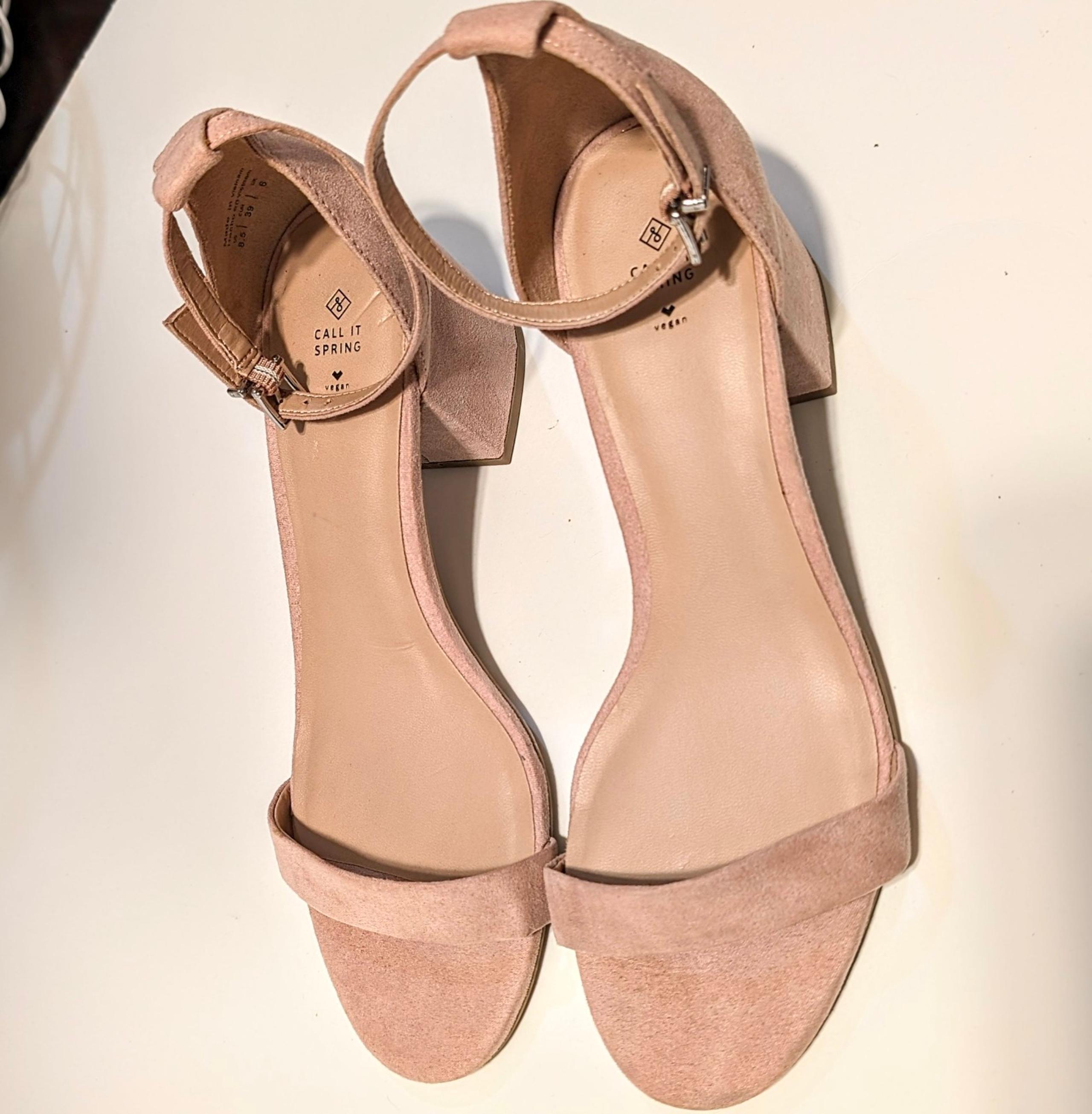 Call It Spring Women's Vegan Strappy Block Heel  Size 8.5
