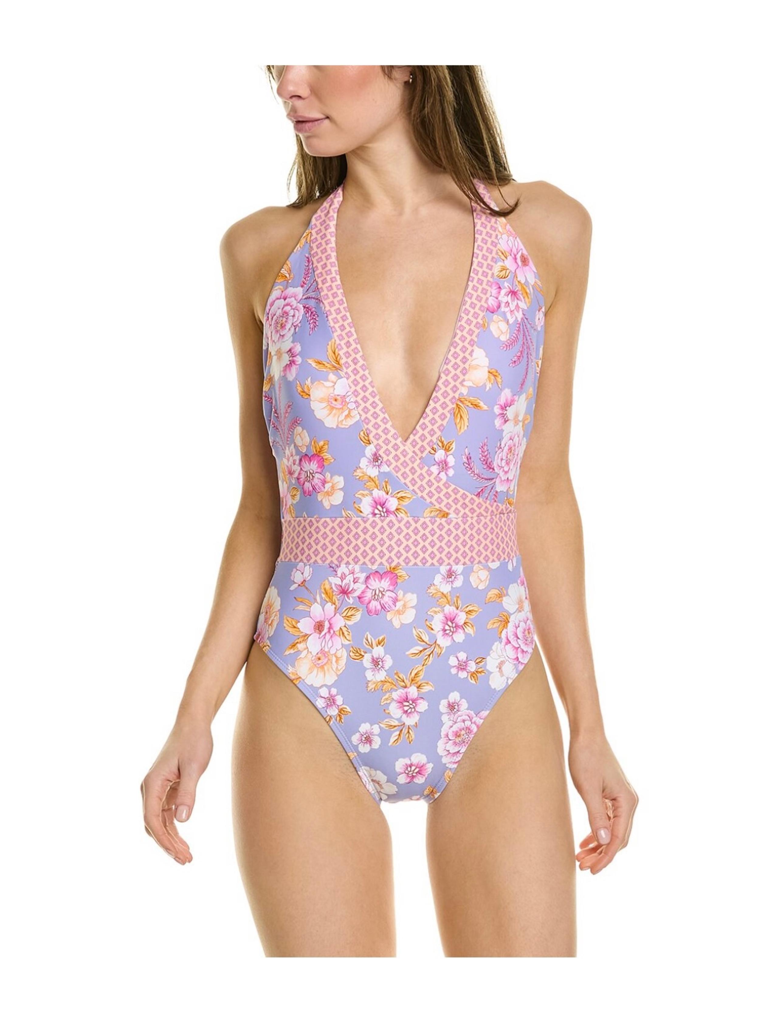 Nanette Lepore Swim NWT One Piece Swimsuit 8 Floral Print Bathing Suit
