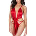 Yandy Collection Red Satin Deep Plunge Teddy - Size Small/Medium