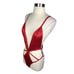 Yandy Collection Red Satin Deep Plunge Teddy - Size Small/Medium