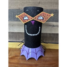 Vtg Dept 56 Metal Spider Glitter Glass Hurricane Candle Holder 12.5”