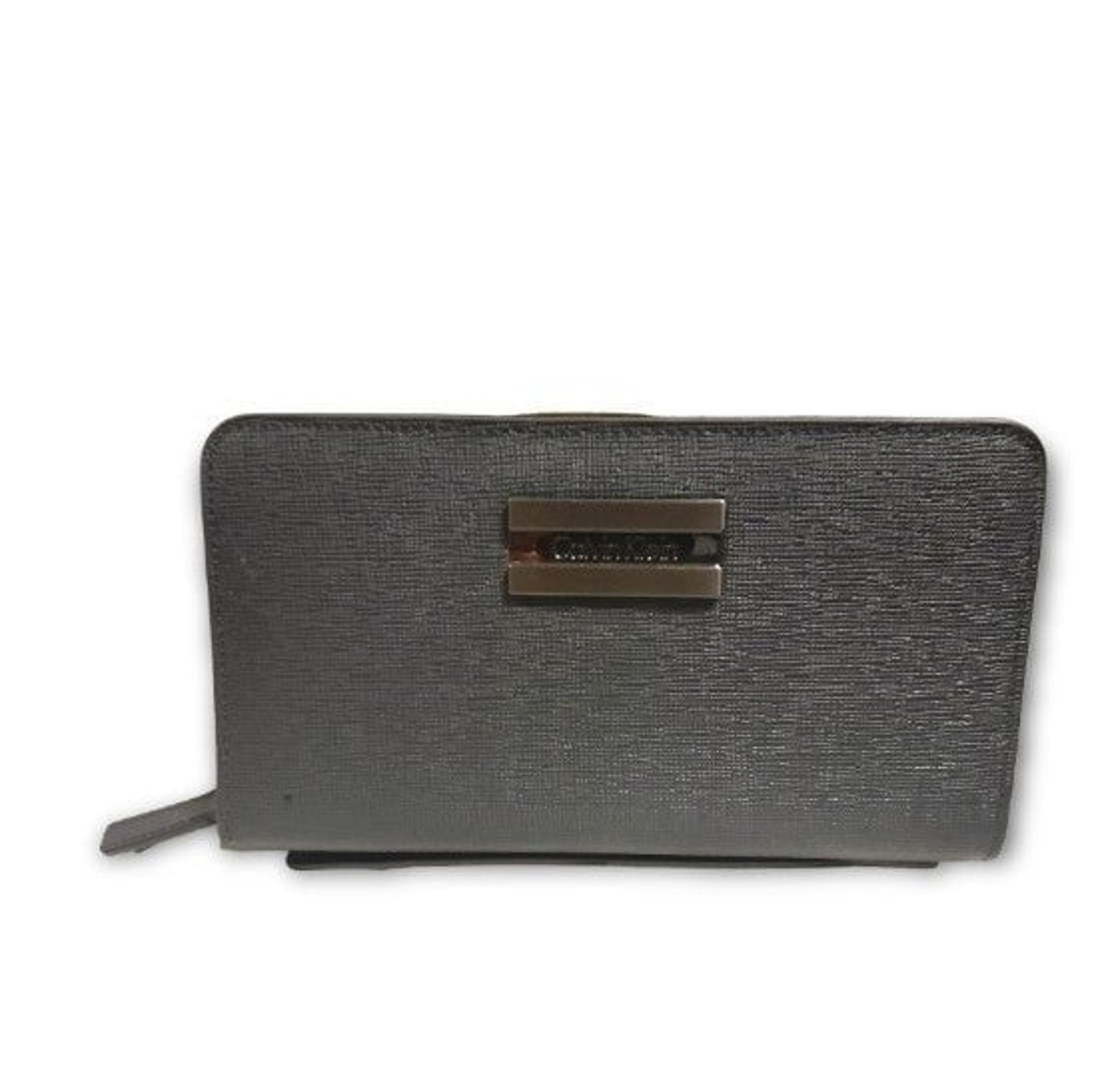 Calvin Klein double zipper black wallet