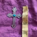 Vintage Bell Trading Post Sterling Cross Pendant With Turquoise