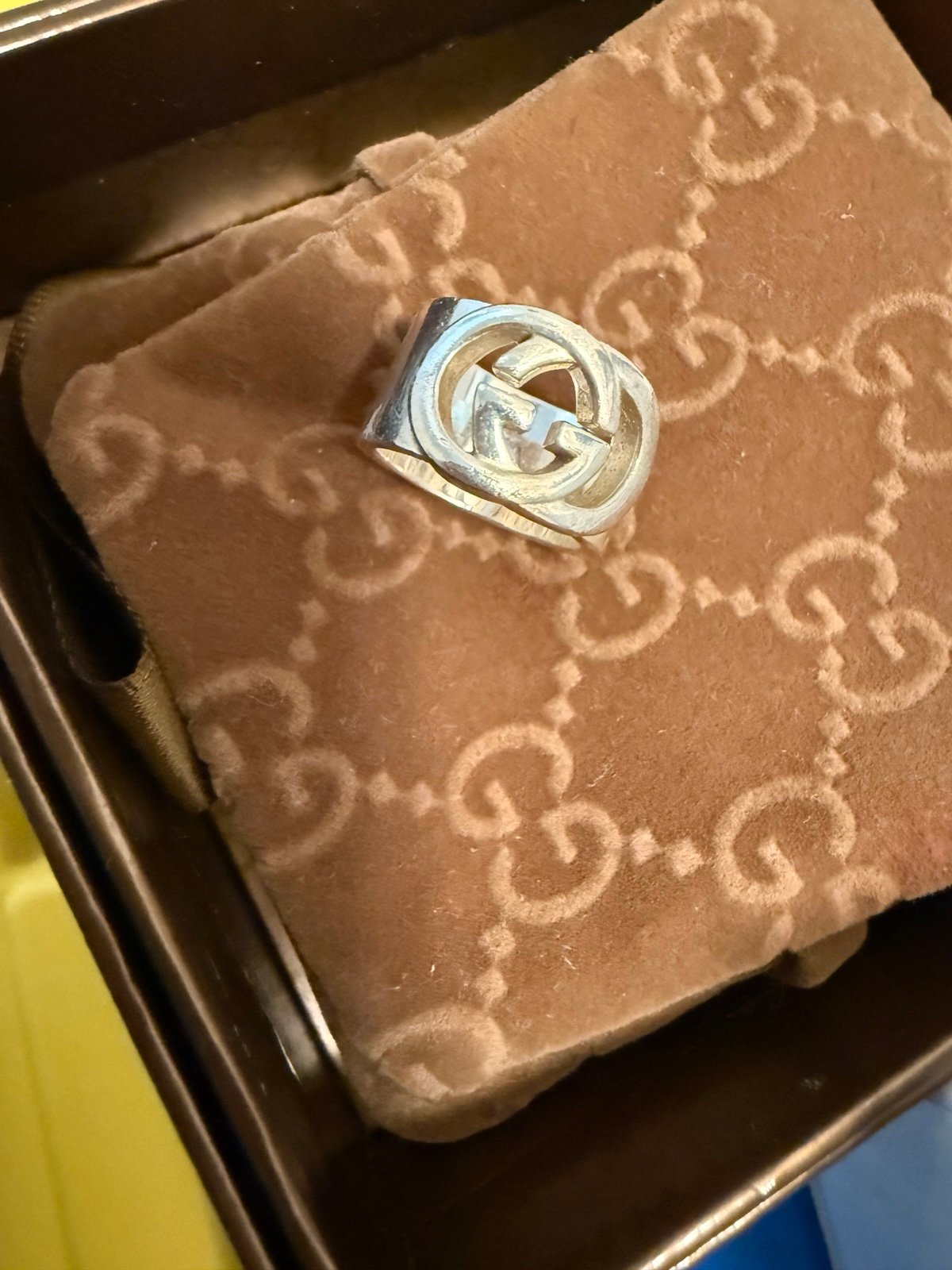 Gucci Interlocking Silver Ring - size 3