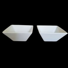 Set of 2 BIA Cordon Bleu Basic White Square Soup Cereal Bowl 6 x 6