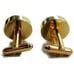 Shields Gold Tone Round Concave Cufflinks Tux Shirt Dress Suit Vintage