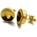 Shields Gold Tone Round Concave Cufflinks Tux Shirt Dress Suit Vintage
